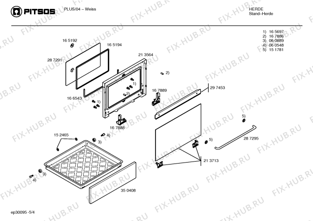 Схема №5 PLUS с изображением Фронтальное стекло для плиты (духовки) Bosch 00213713