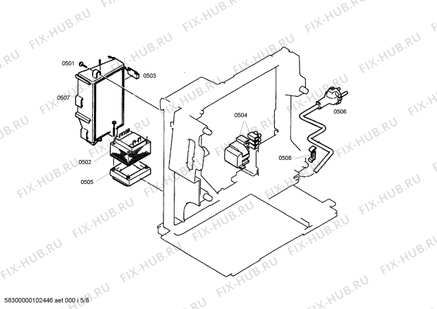 Схема №6 TCA6001CH Benvenuto B20 с изображением Зажим для электрокофемашины Bosch 00602655