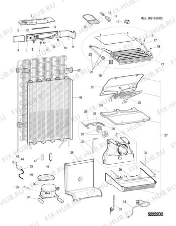 Взрыв-схема холодильника Hotpoint HM315FF (F053741) - Схема узла