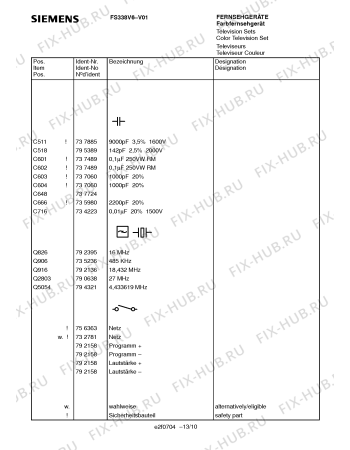 Схема №12 FS338V6 с изображением Инструкция по эксплуатации для жк-телевизора Siemens 00531158