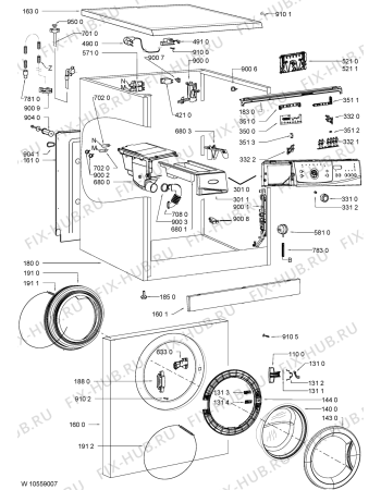 Схема №2 AWO/D 7213 WP с изображением Модуль (плата) для стиралки Whirlpool 481074291116