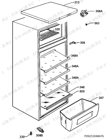 Взрыв-схема холодильника Rex Electrolux RJ2302AOW - Схема узла Housing 001