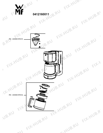Схема №1 0412160011 с изображением Сосуд для электрокофемашины Seb FS-1000039926