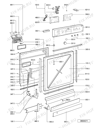 Взрыв-схема посудомоечной машины Whirlpool ADP 1830/5 IXM - Схема узла