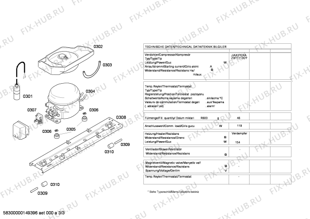 Схема №3 KGN34V04 с изображением Дверь морозильной камеры для холодильной камеры Bosch 00684200