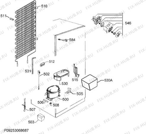 Взрыв-схема холодильника Zanussi ZRB35424XA - Схема узла Cooling system 017