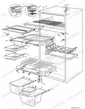 Взрыв-схема холодильника Electrolux END52800X - Схема узла Section 5