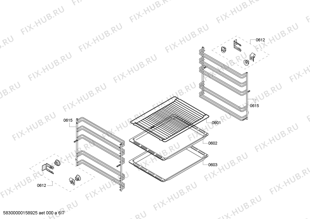Взрыв-схема плиты (духовки) Bosch HCE858451U - Схема узла 06