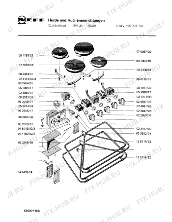 Взрыв-схема плиты (духовки) Neff 195303143 1344.81NOCSM - Схема узла 05