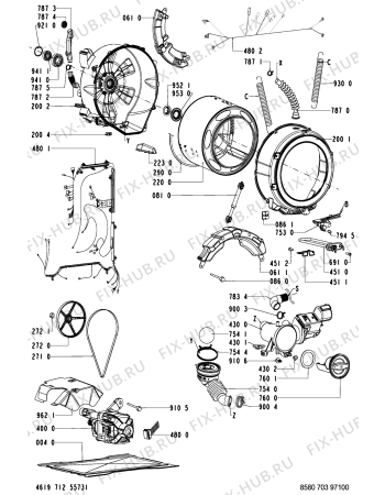 Схема №1 AKP 703 WT/GT с изображением Запчасть для стиральной машины Whirlpool 481221478617