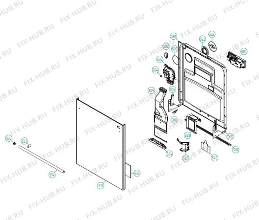 Взрыв-схема посудомоечной машины Asko D5638 XL US   -Titan (401510, DW90.2) - Схема узла 05