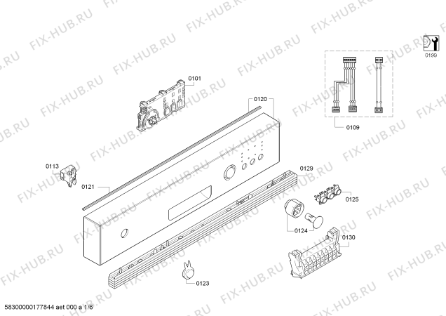 Схема №5 S41D40N0EU с изображением Панель управления для посудомойки Bosch 00742309