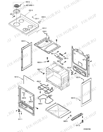 Схема №2 RF302BXGQ с изображением Панель для плиты (духовки) Whirlpool 481246668603