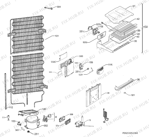 Взрыв-схема холодильника Electrolux EN3881AOW - Схема узла Cooling system 017