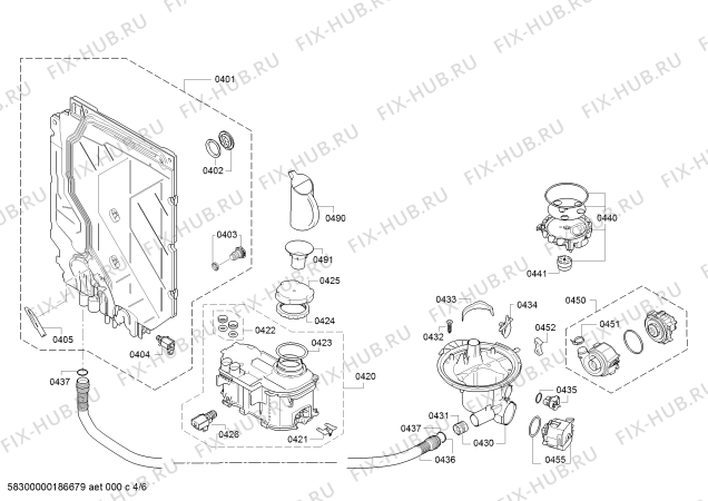 Схема №5 S41L60N0EU с изображением Передняя панель для посудомоечной машины Bosch 00791049
