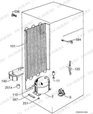 Взрыв-схема холодильника Zanker ZKD181 - Схема узла Cooling system 017