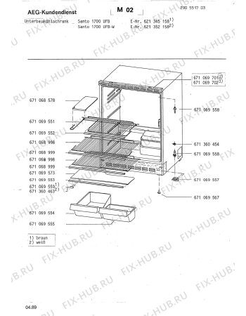 Схема №1 SAN1700 UFB W с изображением Запчасть для холодильника Aeg 8996710695579