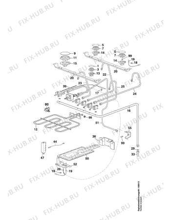 Взрыв-схема плиты (духовки) Arthurmartinelux CG6902W1 - Схема узла Electrical-/gas-equipment