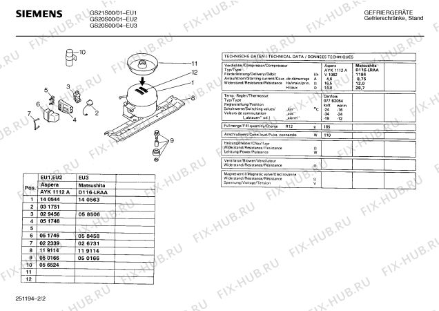 Взрыв-схема холодильника Siemens GS21S00 - Схема узла 02