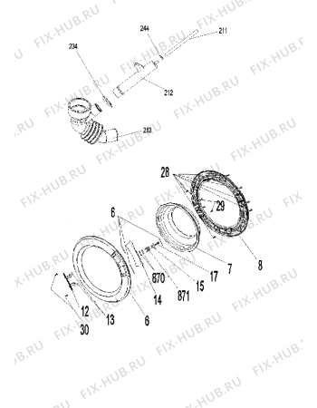 Взрыв-схема стиральной машины Whirlpool AWG 5061 - Схема узла