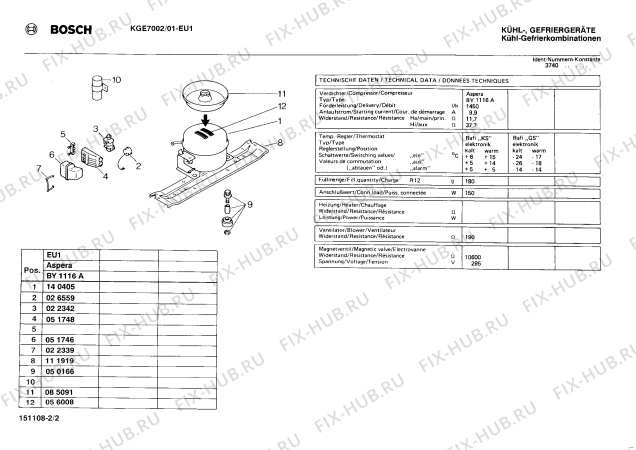Взрыв-схема холодильника Bosch KGE7002 - Схема узла 02