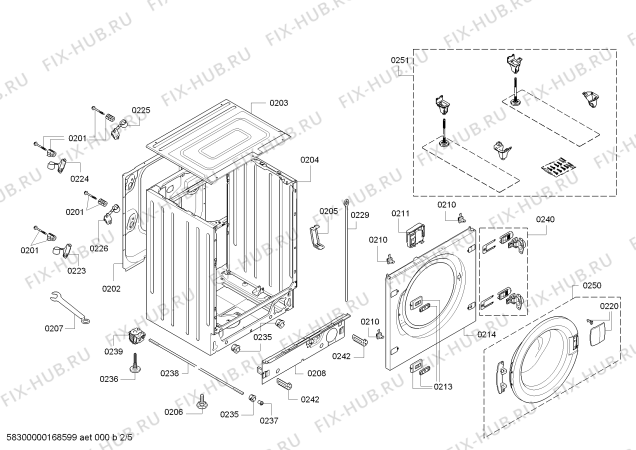 Схема №5 WI14S441 IQ700 с изображением Ручка для стиралки Siemens 00753704