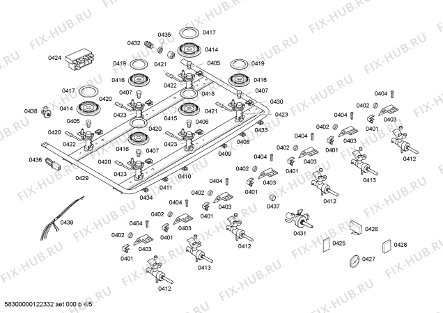 Взрыв-схема плиты (духовки) Bosch HSK64K31NF STYLE GRILL II BCO GE 220V - Схема узла 04