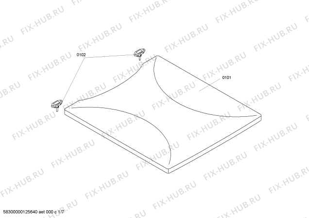 Схема №6 HSF200020E с изображением Крышка для электропечи Bosch 00424440