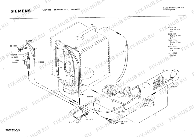 Взрыв-схема посудомоечной машины Siemens SN441046 - Схема узла 03