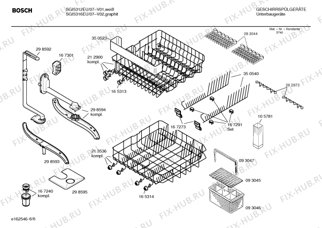 Взрыв-схема посудомоечной машины Bosch SGI5316EU - Схема узла 06