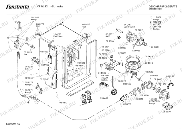 Схема №4 SPSDDA6FF с изображением Столешница для посудомойки Bosch 00204714
