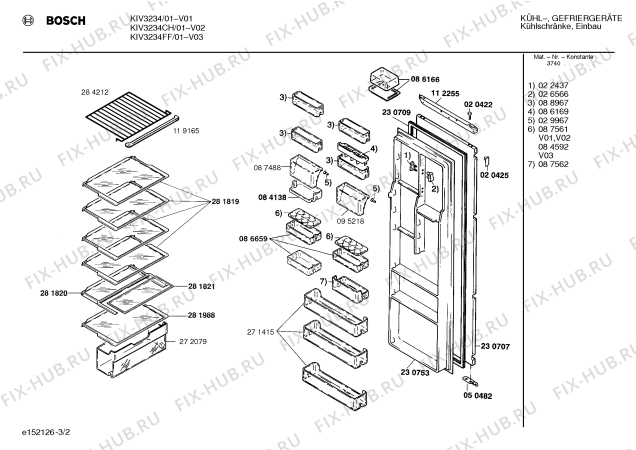 Взрыв-схема холодильника Bosch KIV3234FF - Схема узла 02