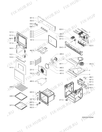 Схема №1 ESZ 4463/B IN с изображением Обшивка для духового шкафа Whirlpool 481245248701