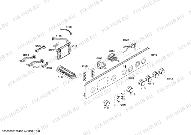 Схема №8 HSV95D421F с изображением Панель управления для электропечи Bosch 00669950