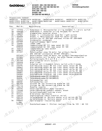 Взрыв-схема вытяжки Gaggenau DH205160 DH 36 E MIELE - Схема узла 04
