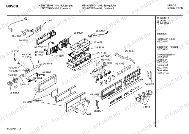 Схема №6 HB56064FN с изображением Защитный элемент для плиты (духовки) Bosch 00350555