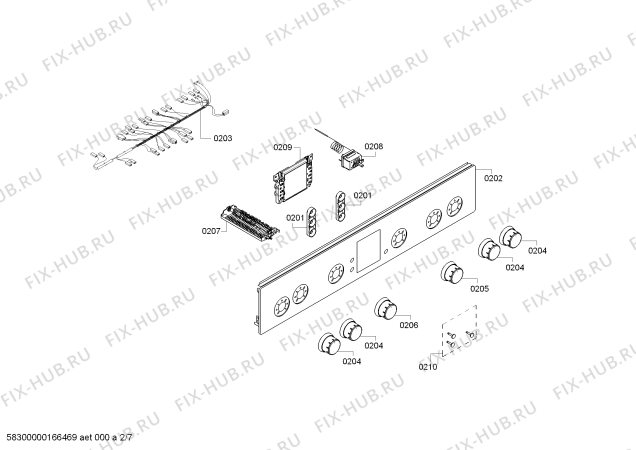 Взрыв-схема плиты (духовки) Bosch HGV745223N - Схема узла 02