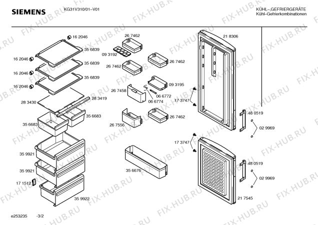 Схема №3 KG36V310SD с изображением Инструкция по установке/монтажу для холодильной камеры Siemens 00581159