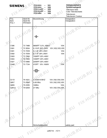 Схема №14 FC311L4FF с изображением Сервисная инструкция для жк-телевизора Siemens 00535654