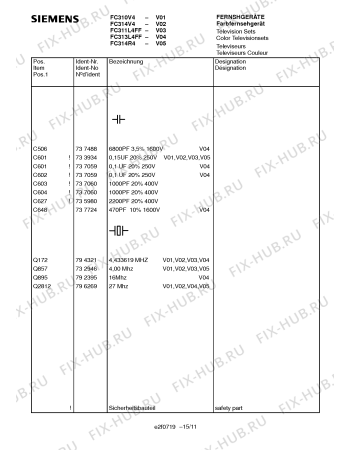 Схема №14 FC311L4FF с изображением Интегрированный контур для телевизора Siemens 00795242