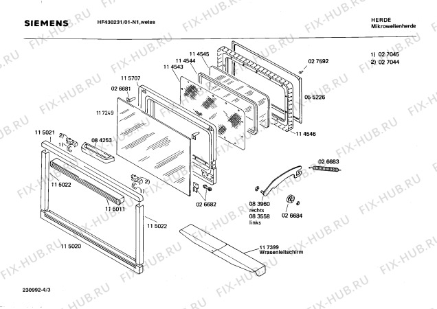 Схема №4 HF430249 DUO3214Z-W с изображением Панель для микроволновки Siemens 00085853