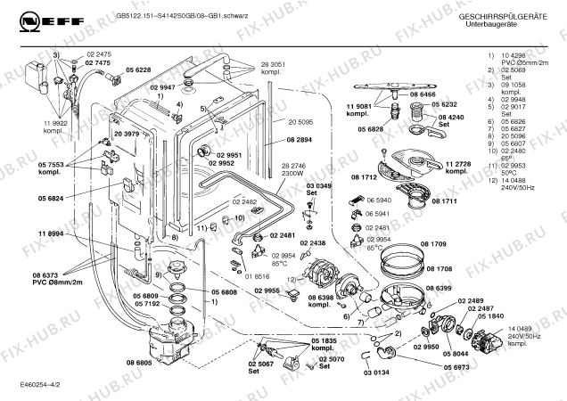 Схема №4 S4142S0GB GB5122.15i с изображением Переключатель для электропосудомоечной машины Bosch 00068287