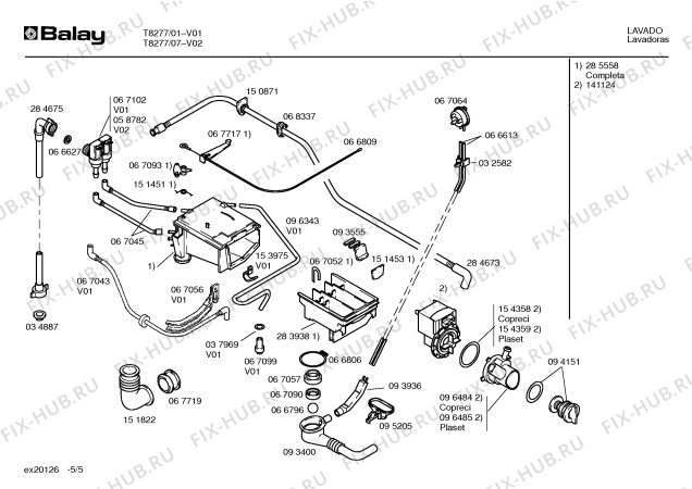 Взрыв-схема стиральной машины Balay T8277 - Схема узла 05
