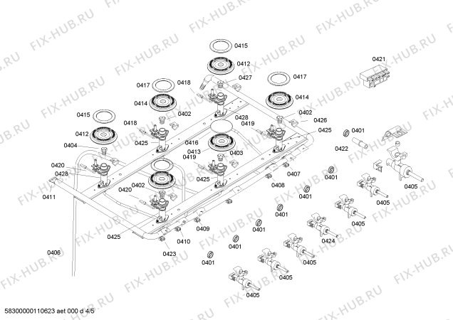 Взрыв-схема плиты (духовки) Bosch HSK13K30EC STYLE II BCO PS GE 220V - Схема узла 04