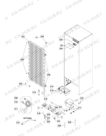 Взрыв-схема холодильника Arthurmartinelux AND48601X - Схема узла Section 4