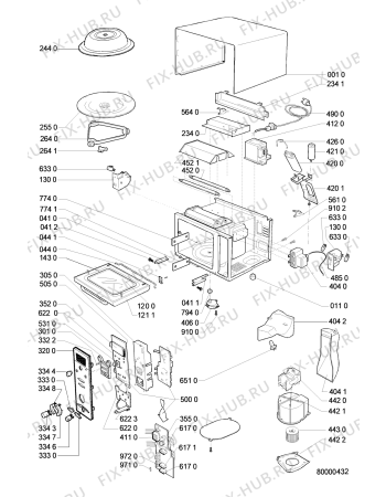 Схема №2 MWG1000.1J с изображением Запчасть для свч печи Whirlpool 481231038696