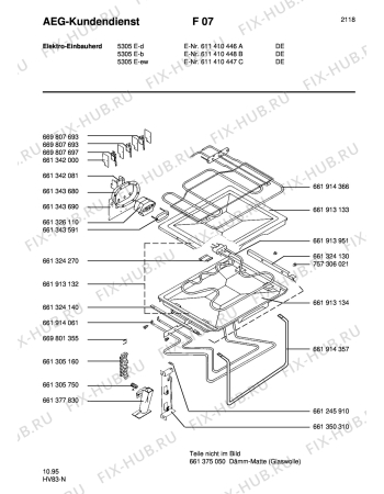 Взрыв-схема плиты (духовки) Aeg COMP. 5305E-W - Схема узла Section4