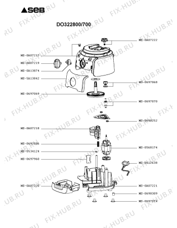 Схема №3 DO322800/700 с изображением Элемент корпуса для кухонного комбайна Seb MS-5A13842