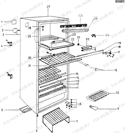 Взрыв-схема холодильника Indesit FRG5260SL (F017372) - Схема узла