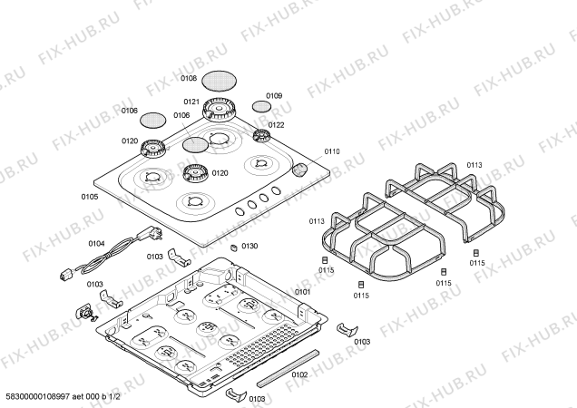 Схема №2 PCD685DIT Bosch с изображением Инструкция по эксплуатации для плиты (духовки) Bosch 00597005